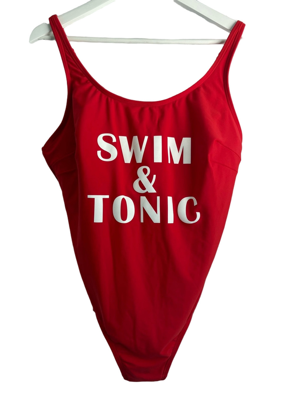 Swim & Tonic Red One Piece Swimsuit 18 Never Worn Retro Lifeguard
